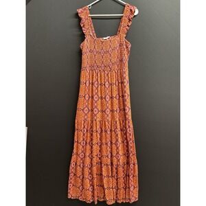Soma  Soft Jersey Trapeze Maxi Bra Dress - Orange -L NWT